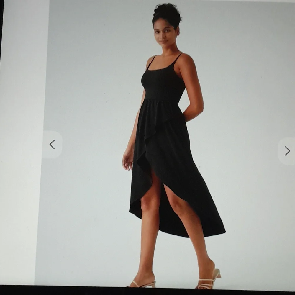HALARA Black High-Low Midi Dress - Picture 3 of 4